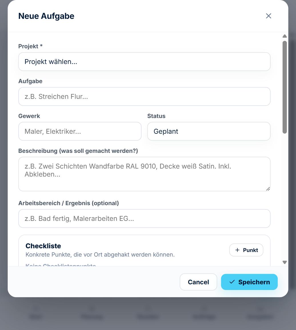 New task form