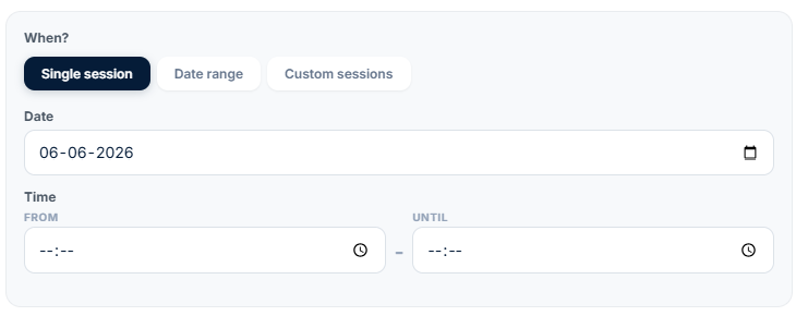 Screenshot: What scheduling options are there?